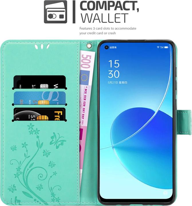 Actual product image Cadorabo Flower Book cover (Oppo Reno 6 5G)