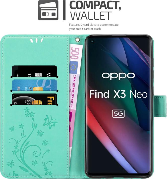 Immagine prodotto Cadorabo Copertina del libro a fiori (Oppo Find X3 Neo)