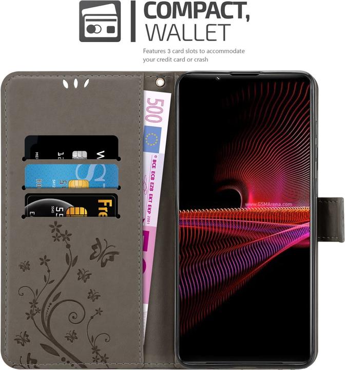 Actual product image Cadorabo Flower Book cover (Sony Xperia 1 III)