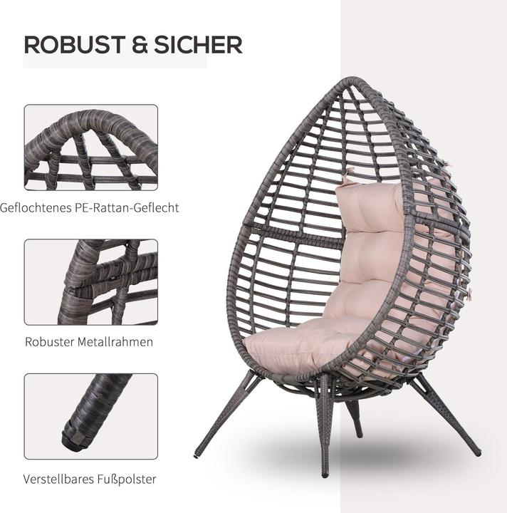 Immagine prodotto Outsunny Poltrona da giardino con design a goccia