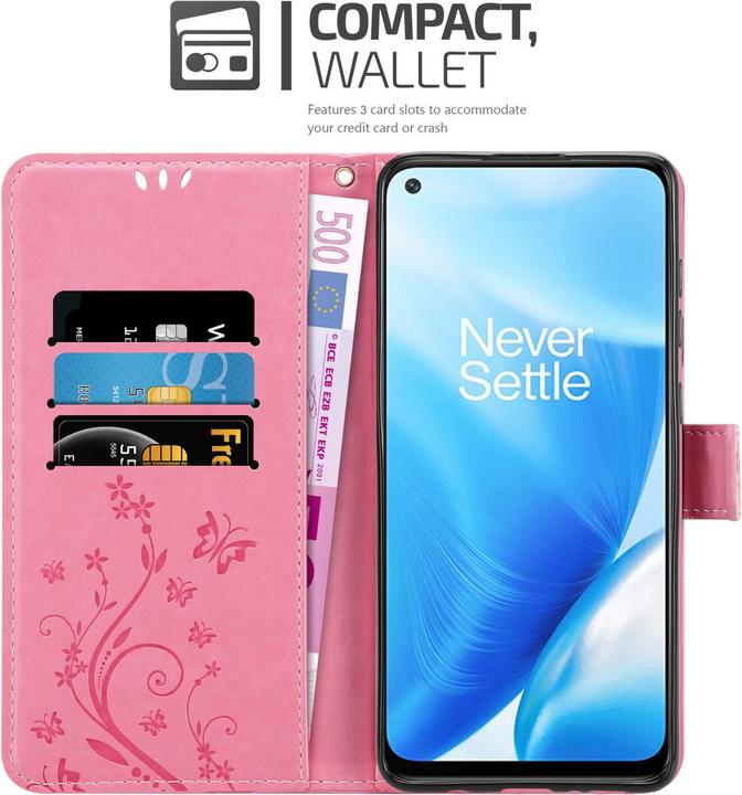 Actual product image Cadorabo Flower Book cover (OnePlus North N200 5G)