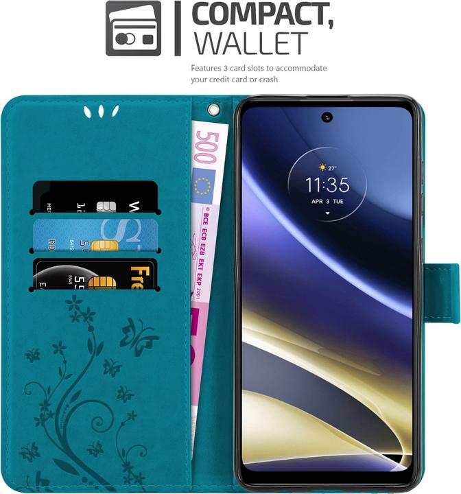 Actual product image Cadorabo Flower Book cover (Motorola Moto G51 5G)