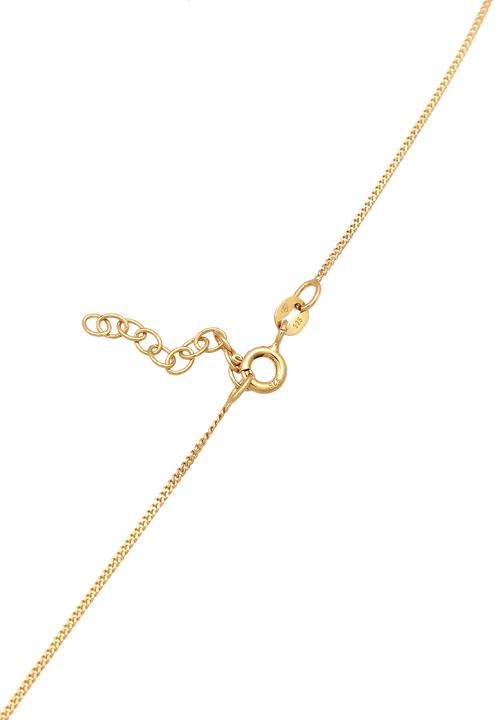 Actual product image Elli Necklace Choker Synthetic Emerald 925 Silver Gold Plated (925 Sterling silver, 36 cm)