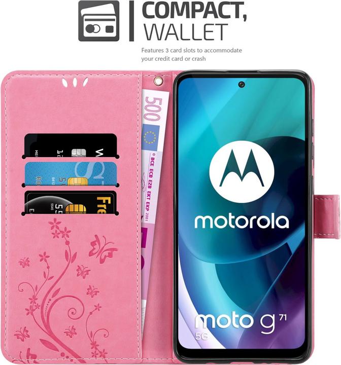 Actual product image Cadorabo Flower Book cover (Motorola Moto G71 5G)