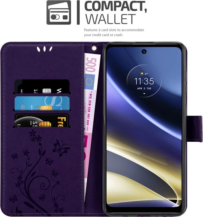 Actual product image Cadorabo Flower Book cover (Motorola Moto G51 5G)