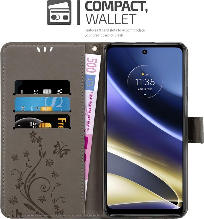 Actual product image Cadorabo Flower Book cover (Motorola Moto G51 5G)
