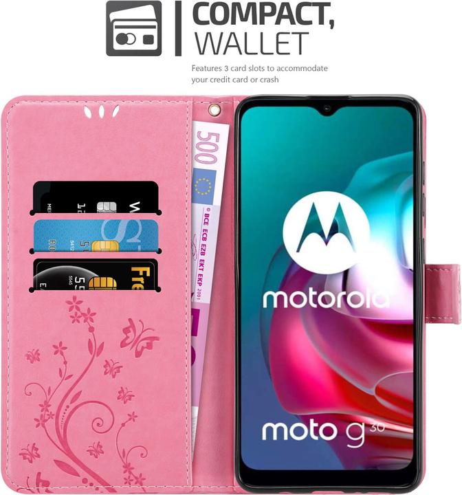 Actual product image Cadorabo Flower Book cover (Motorola Moto G30, Motorola Moto G10)