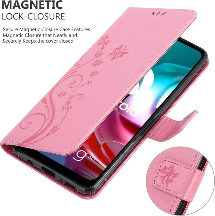 Actual product image Cadorabo Flower Book cover (Motorola Moto G30, Motorola Moto G10)