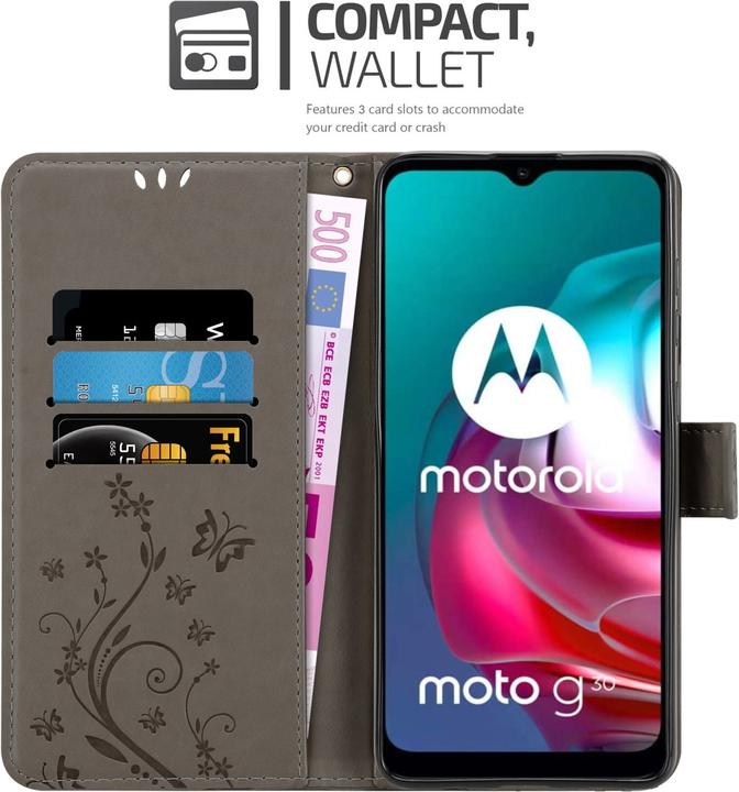 Image du produit Cadorabo Pochette Flower Book (Motorola Moto G30, Motorola Moto G10)