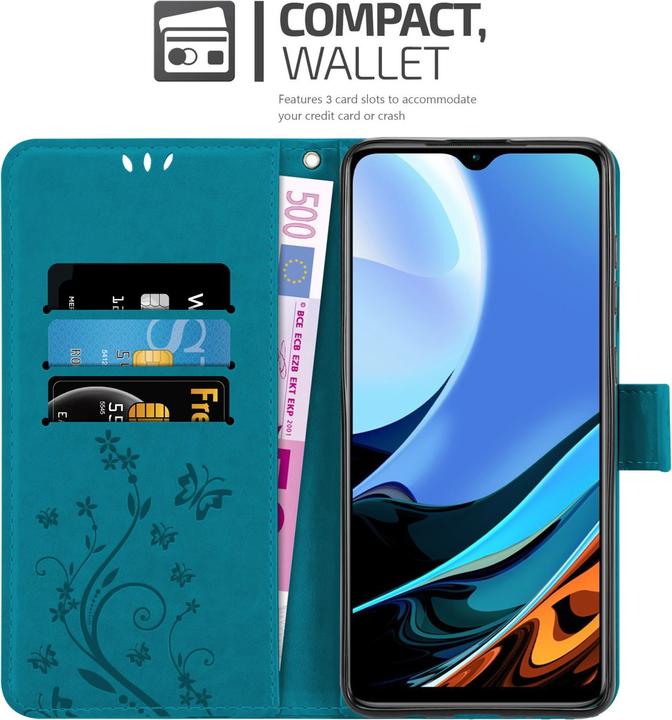 Immagine prodotto Cadorabo Copertina del libro a fiori (Xiaomi Redmi 9T, Xiaomi Poco M3)