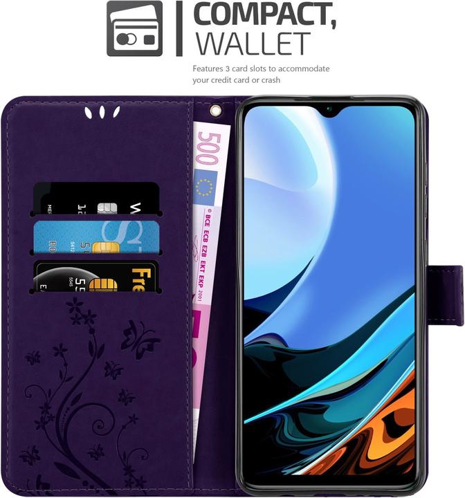 Immagine prodotto Cadorabo Copertina del libro a fiori (Xiaomi Redmi 9T, Xiaomi Poco M3)