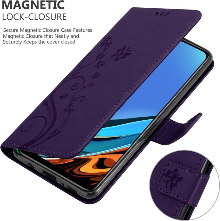 Immagine prodotto Cadorabo Copertina del libro a fiori (Xiaomi Redmi 9T, Xiaomi Poco M3)