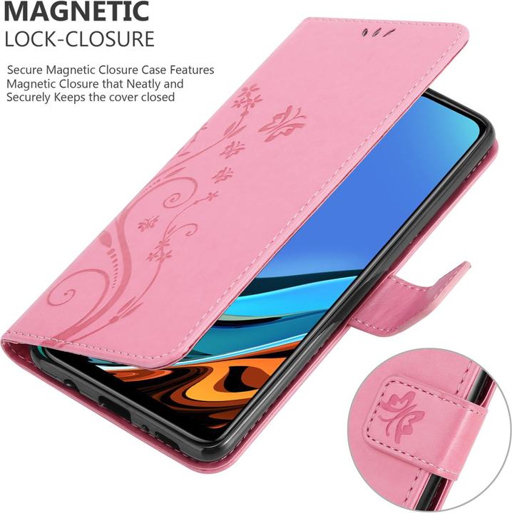 Immagine prodotto Cadorabo Copertina del libro a fiori (Xiaomi Redmi 9T, Xiaomi Poco M3)