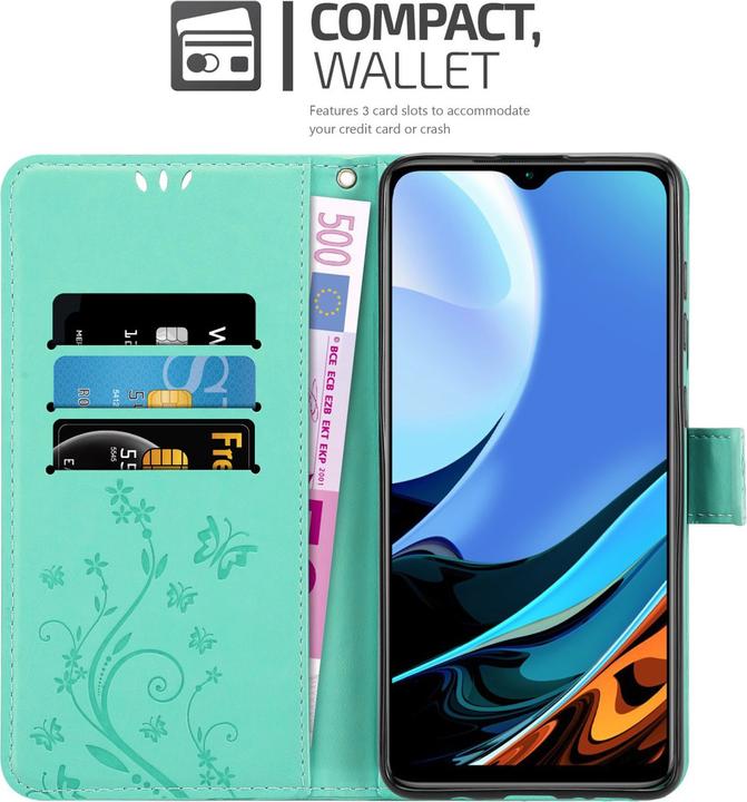 Immagine prodotto Cadorabo Copertina del libro a fiori (Xiaomi Redmi 9T, Xiaomi Poco M3)