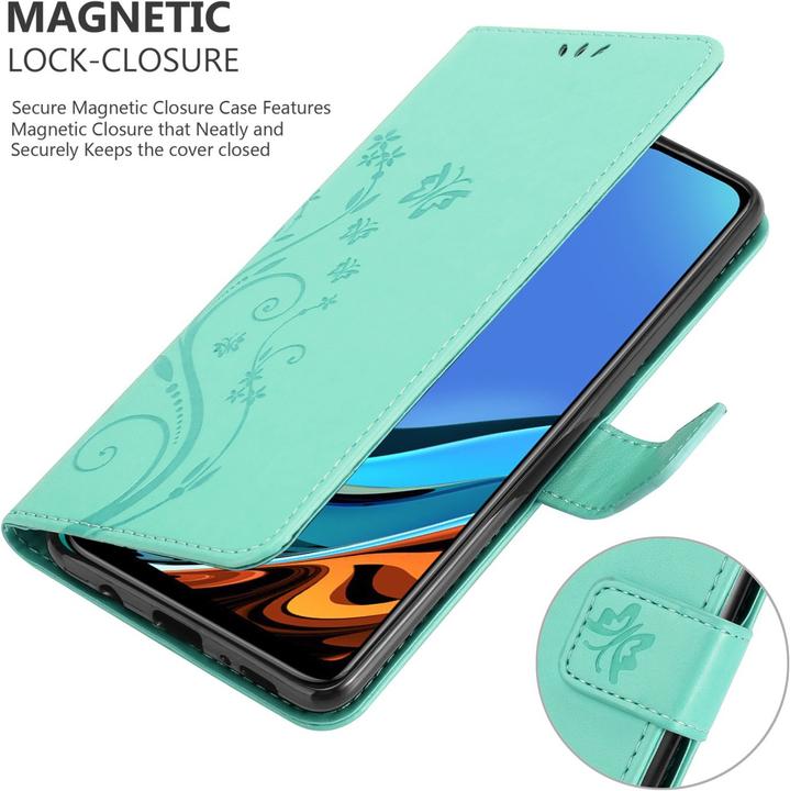 Immagine prodotto Cadorabo Copertina del libro a fiori (Xiaomi Redmi 9T, Xiaomi Poco M3)