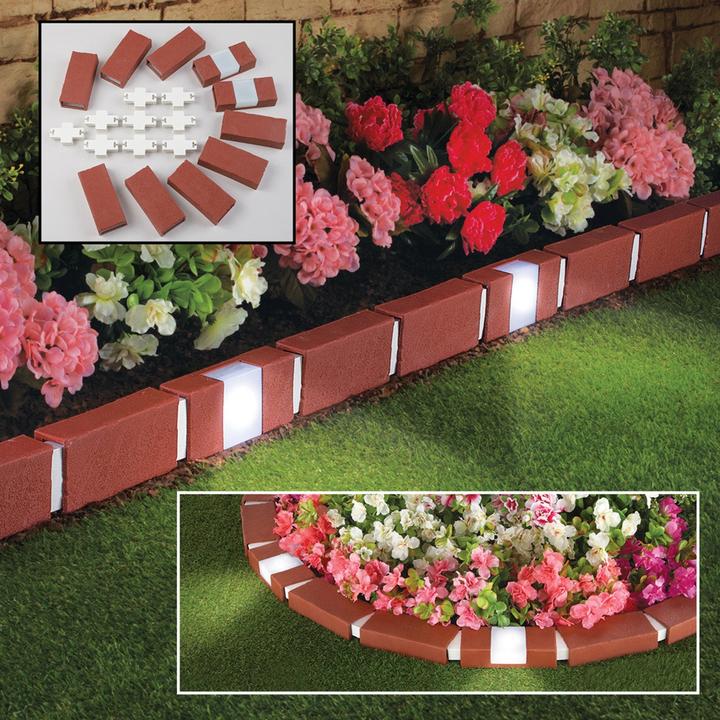 Produktbild HTI-Living Beeteinfassung 230 cm Ziegelstein mit Beleuchtung (233 cm)