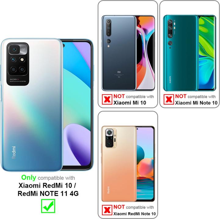 Actual product image Cadorabo Full screen display protection glass (3 Piece, Xiaomi Redmi Note 11, Xiaomi Redmi 10)