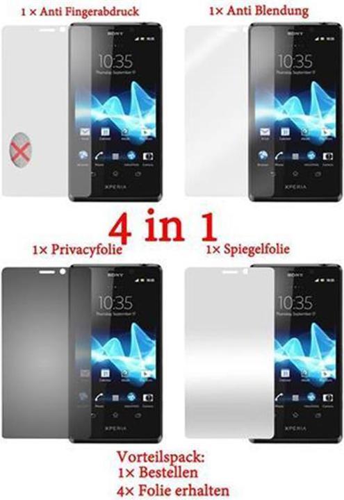 Actual product image Cadorabo 4x protective film (1 Piece, Sony Xperia T)