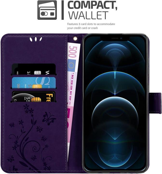 Actual product image Cadorabo Flower Book cover (Apple iPhone 12 Pro Max)