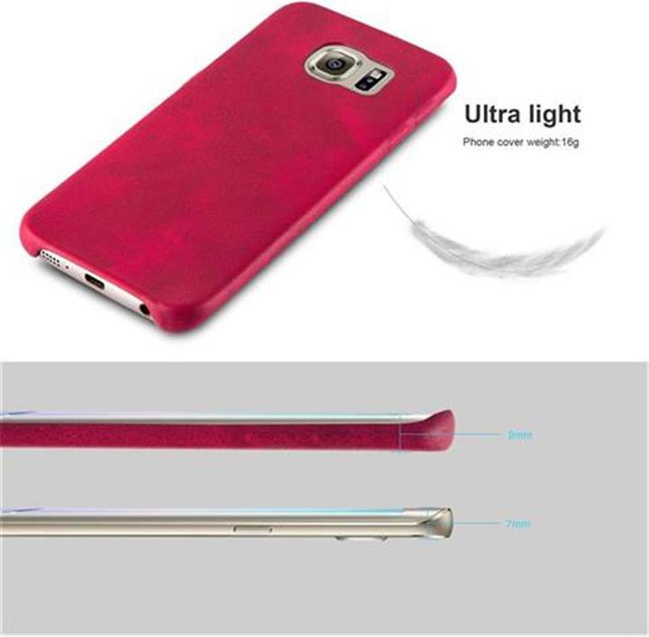 Actual product image Cadorabo Hard cover faux leather with texture (Samsung Galaxy S6 Edge)