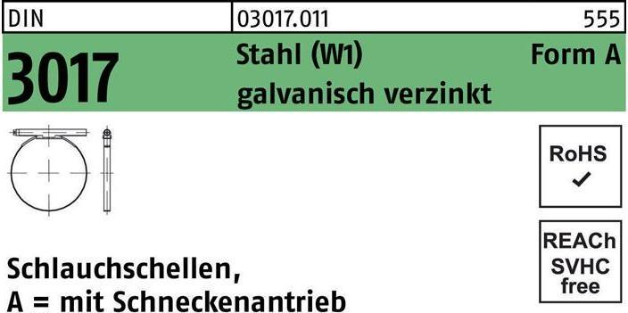Produktbild Schlauchschelle DIN 3017 W1 Form A 90-110/ 9 C7 Stahl galvanisch verzinkt f.Innen-D.