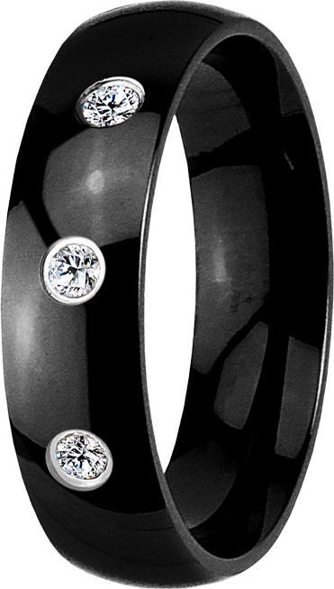 Immagine prodotto Star Piercing Anello nero con tre cristalli (Acciaio chirurgico 316L, senza ottone)