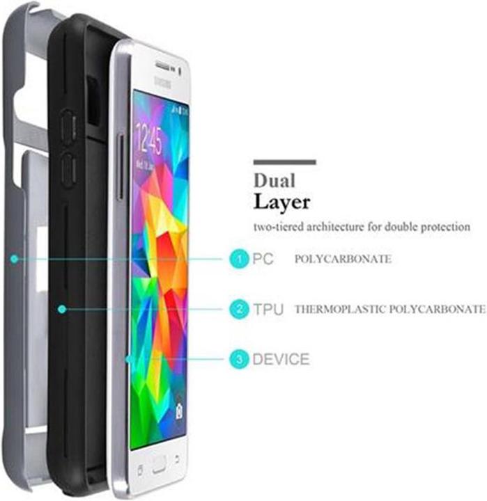 Produktbild Cadorabo Hybrid Schutzschild Hülle mit Kartenfach (Samsung Galaxy Grand Prime)