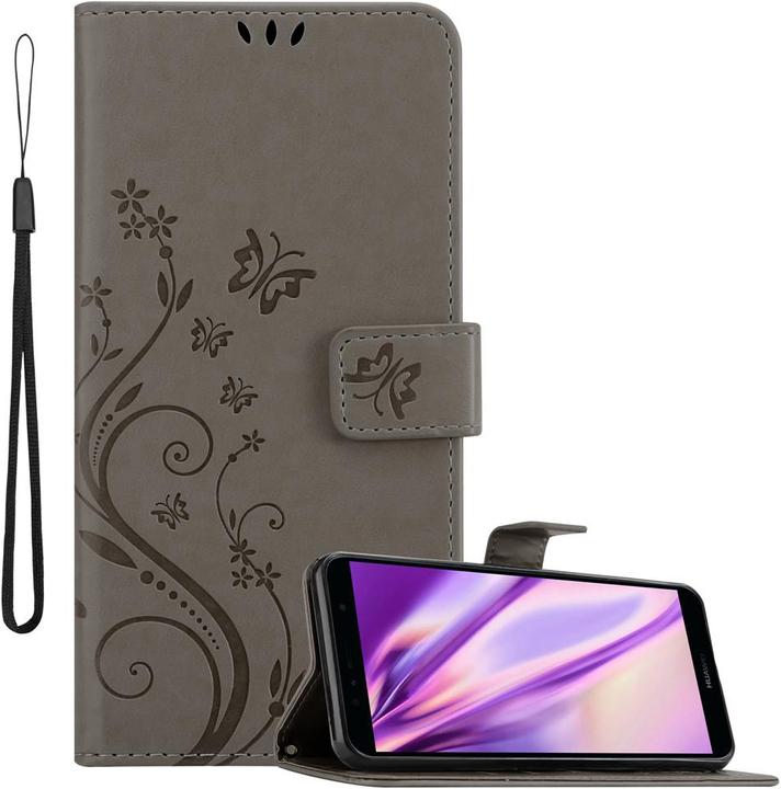 Immagine prodotto Cadorabo Copertina del libro a fiori (Huawei Y6 Prime (2018), Huawei Honor 7a)