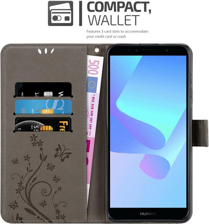 Immagine prodotto Cadorabo Copertina del libro a fiori (Huawei Y6 Prime (2018), Huawei Honor 7a)