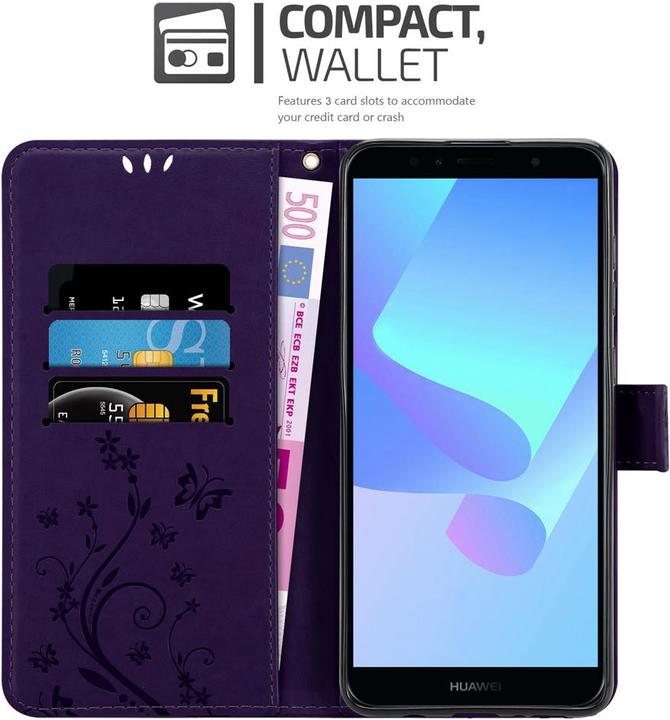Actual product image Cadorabo Flower Book cover (LG Q7a, Huawei Y6 Prime (2018))