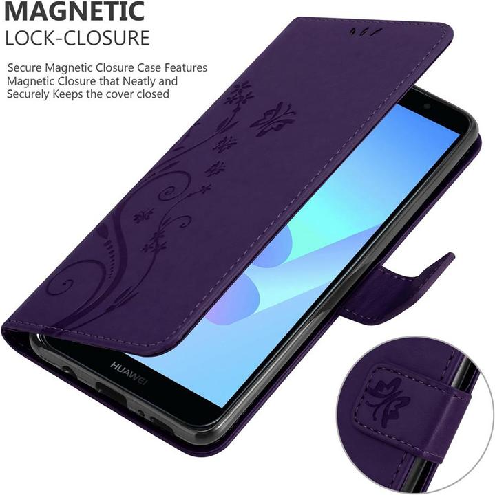 Actual product image Cadorabo Flower Book cover (LG Q7a, Huawei Y6 Prime (2018))