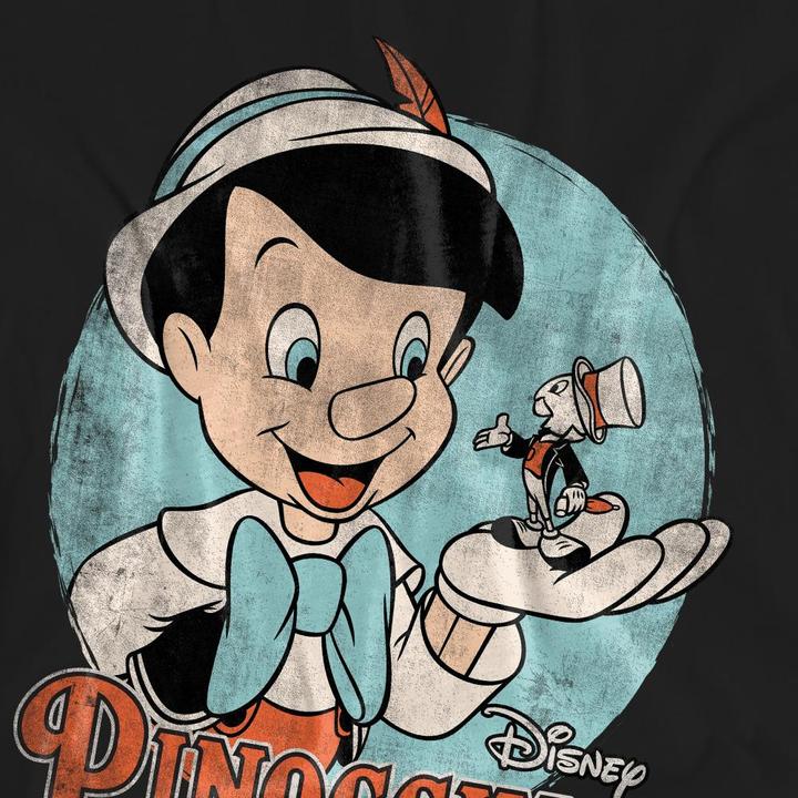 Actual product image Pinocchio Unisex Adult Vintage T-Shirt (XXL)