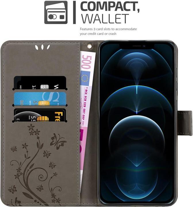 Actual product image Cadorabo Flower Book cover (Apple iPhone 12 Pro Max)