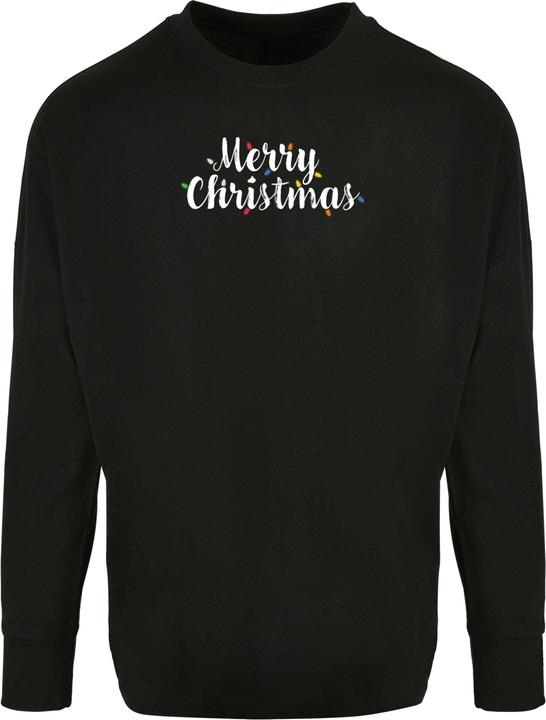Merchcode Merry Christmas Lights Oversized Cut On Sleeve Longsleeve - 115085 (M)