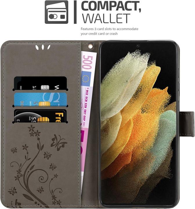Actual product image Cadorabo Flower Book cover (Samsung Galaxy S21 Ultra)