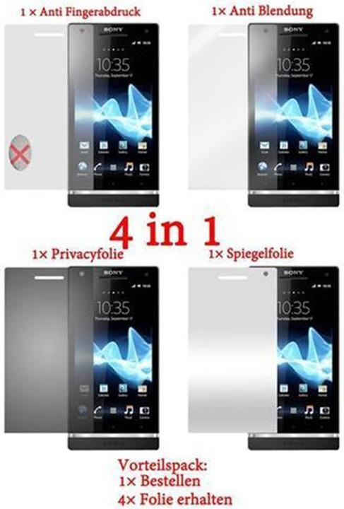 Actual product image Cadorabo 4x protective film (1 Piece, Sony Xperia S)