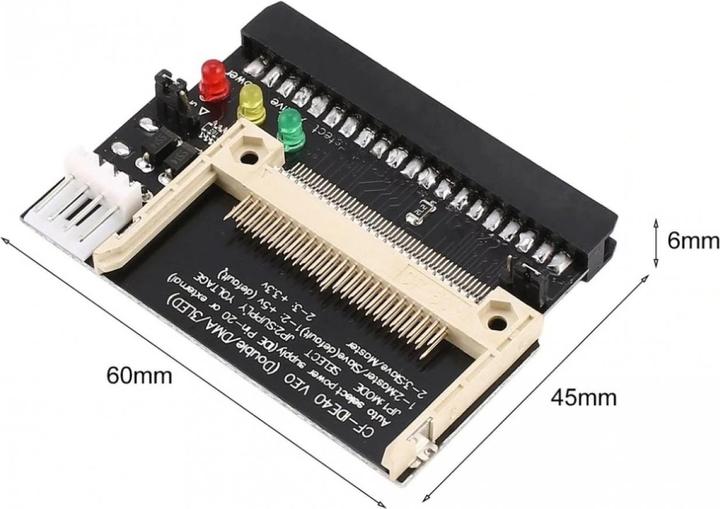 Immagine prodotto PowerGuard Adattatore da CF a IDE a 40 pin per dischi rigidi IDE su schede madri