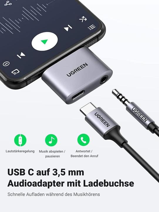 Produktbild Ugreen USB-C zu 3.5mm Audio Adapter mit DAC Chip
