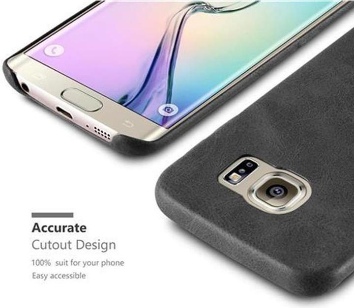 Actual product image Cadorabo Hard cover faux leather with texture (Samsung Galaxy S6 Edge)