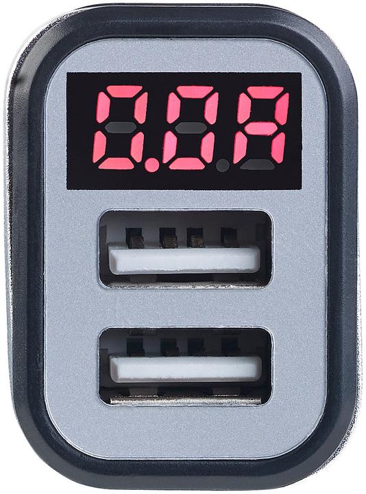 Image du produit Revolt Chargeur USB pour voiture avec avertisseur de tension & écran LED