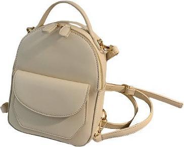 Image du produit Only-Bags.Store Mini sac à dos à 3 compartiments en cuir vegan, mini sac à dos beige, sac en cuir vegan