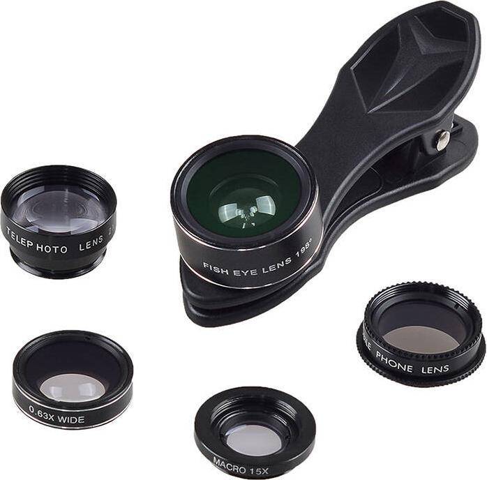 Actual product image Apexel Mobile lens kit APL-DG5H 5 in 1 universal (black)