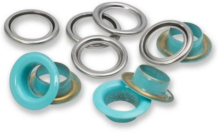 Image du produit Prym Oeillets avec rondelles MS, couleur menthe-argent 11 mm, 20 pcs.