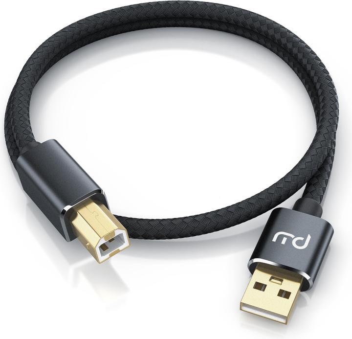 Produktbild Primewire USB Kabel 2.0, Druckerkabel Typ A auf Typ B Stecker, Scannerkabel mit Nylonmantel, Metallstecker (1 m, USB 2.0)