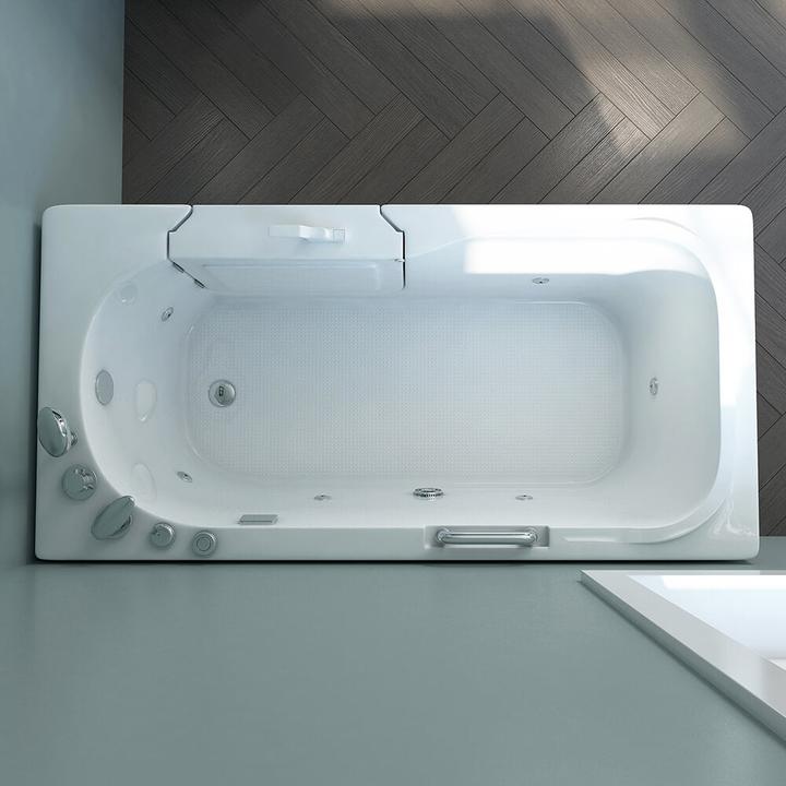 Produktbild Home Deluxe Seniorenbadewanne mit Massagedüsen Tür und Griff AUTARK M (rechts) - 153x76x64cm (76 cm, 153 cm)