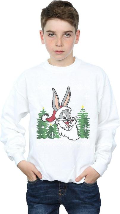 Actual product image Looney Tunes Boys Bugs Bunny Christmas Fair Isle Sweatshirt (128)