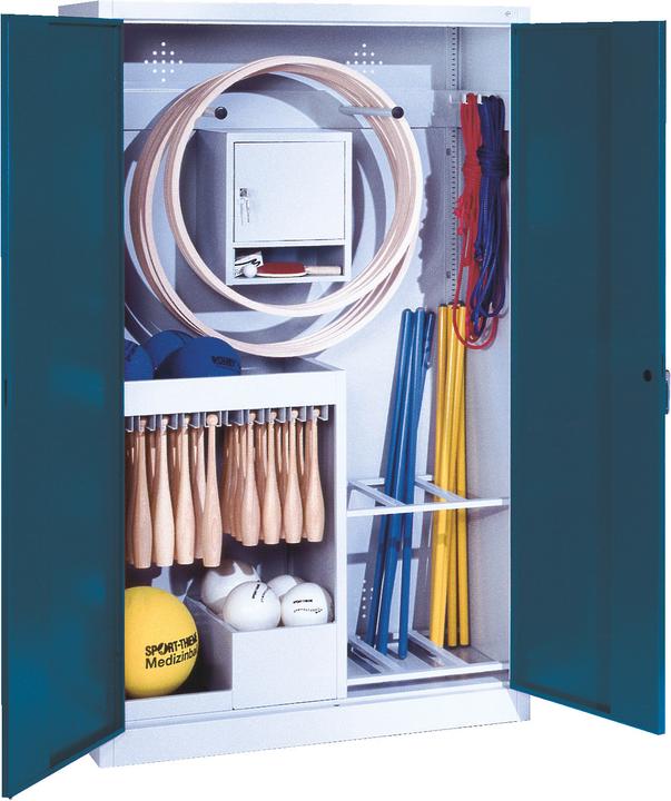 Image du produit C+P Armoire pour équipements sportifs (HxLxP 195x120x50 cm, avec portes battantes en tôle pleine, type