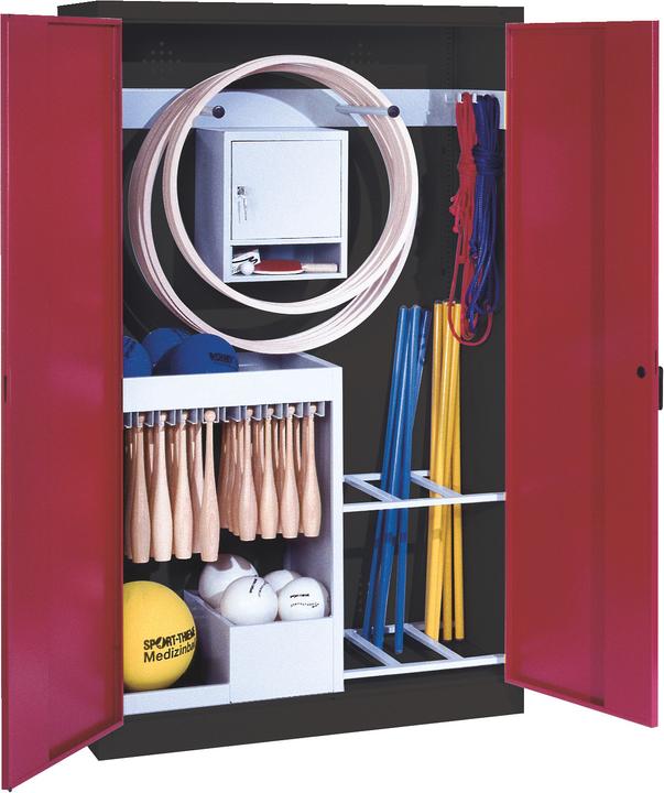 Immagine prodotto C+P Armadio per attrezzature sportive (HxLxP 195x120x50 cm, con ante a battente in lamiera piena, tipo