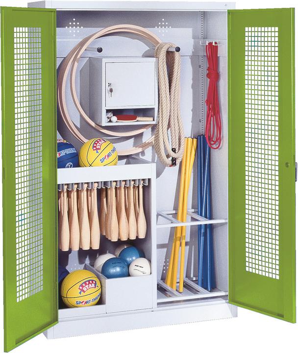 Immagine prodotto C+P Armadio per attrezzature sportive (HxLxP: 195x120x50 cm, con ante a battente in lamiera forata