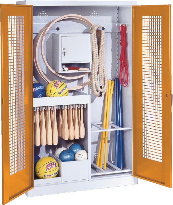 Immagine prodotto C+P Armadio per attrezzature sportive (HxLxP: 195x120x50 cm, con ante a battente in lamiera forata